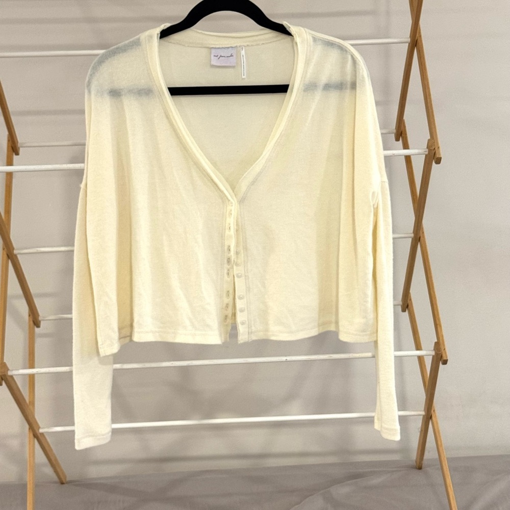 UO Super Soft Cream Button-Up Cardigan